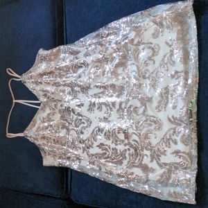 Xhilaration Rose Gold Sequin Mini Slip Dress, XXL